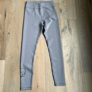ivory ella Gray High-Waist Leggings with Elephant Logo